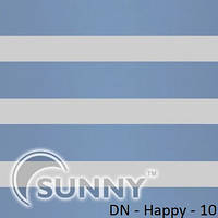 Рулонні штори для вікон День Ніч в закритій системі Sunny з П-подібними направляючими, тканина DN-Happy - 2