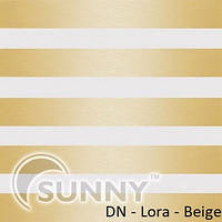 Рулонные шторы для окон День Ночь в закрытой системе Sunny с П-образными направляющими, ткань DN-Lora