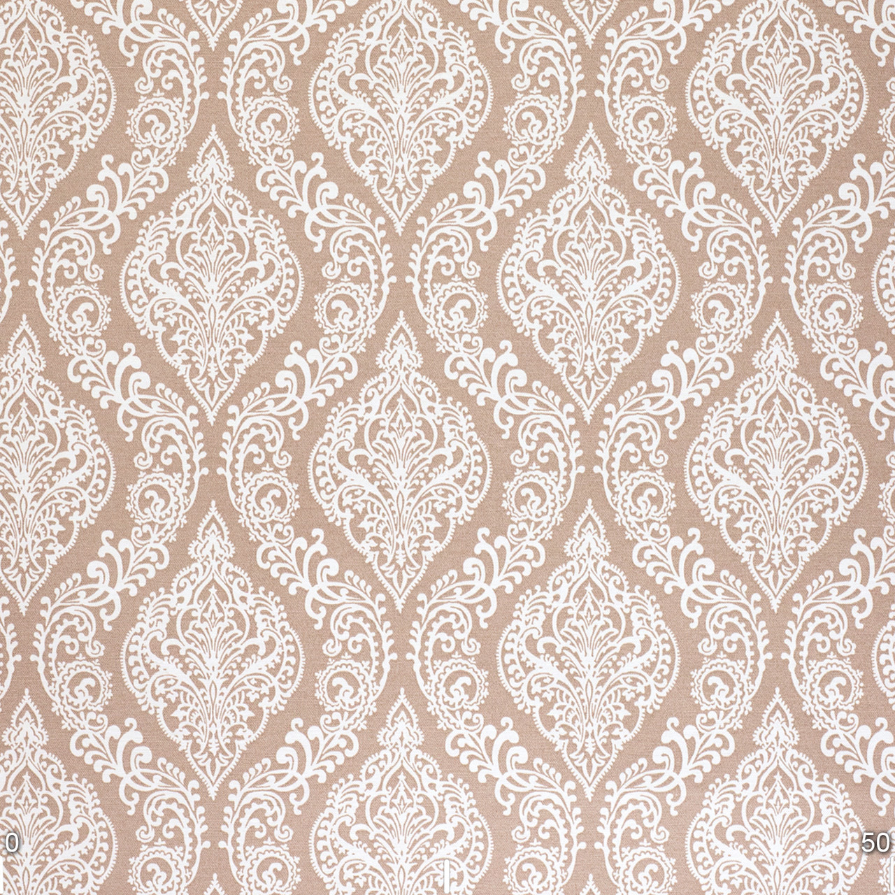 Декоративная ткань белые узоры на бежевом фоне Турция 84585v5 - фото 2 - id-p2034687334