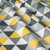 Декоративная ткань с желто-серой мозаикой Турция 84485v2