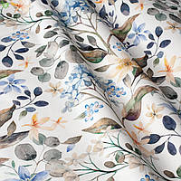 Декоративна тканина з рослинами з переважаючим синім 84384v2