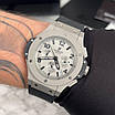 Модний чоловічий наручний годинник Hublot Big Bang Mate Silver-Black-Grey, фото 9