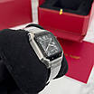 Модний наручний годинник Cartier Santos Silver-Black, фото 3