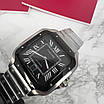 Модний наручний годинник Cartier Santos Silver-Black, фото 8