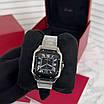 Модний наручний годинник Cartier Santos Silver-Black, фото 7