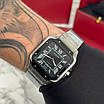 Модний наручний годинник Cartier Santos Silver-Black, фото 10