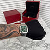 Елегантний наручний годинник Cartier Santos Silver-Green, фото 4