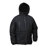Куртка зимова, вітро/вологостійка softshell чорний софшел UA