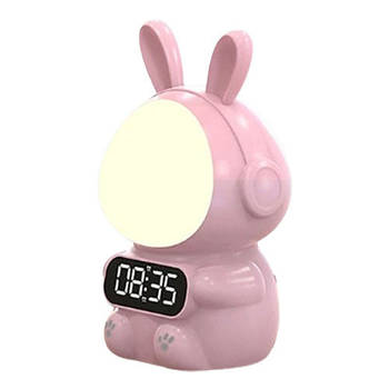 Дитячий годинник з будильником та голосовим керуванням у вигляді робота Кролика Рожевий