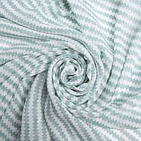 Ткань шифон принт зігзаг діагональ м'ята