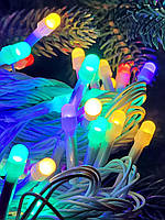 Гирлянда на елку LED RGB белый провод, 100 разноцветных лампочек