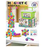 Магнитный конструктор Magnetic Sticks в чемоданчике 25 деталей (158-20)