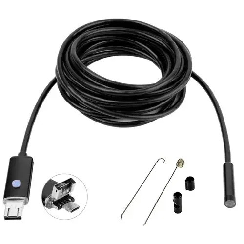 Бороскоп ендоскоп MicroUSB камера 640x480 5.5мм кабель 10м Android Windows, фото 1