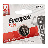 Батарейка Energizer CR2032 Lithium 3V, Сірий, CR2032