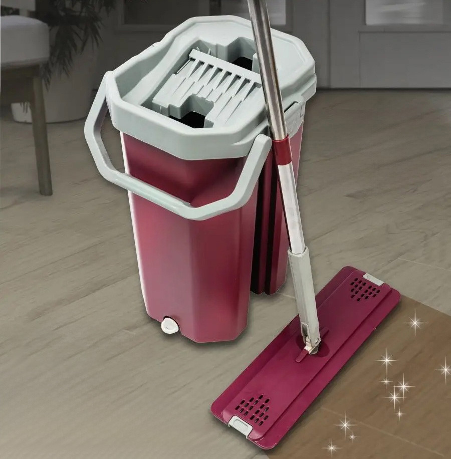 Швабра ледащо з відром з автоматичним віджимом (38x24x20см)