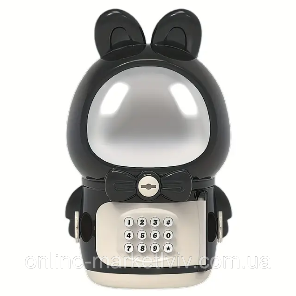 Скарбничка-сейф космонавт Space Piggy Bank, Чорний / Дитяча скарбничка з кодовим замком / Електронний сейф-скарбничка