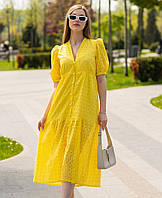 Желтое длинное платье прошва S/M прошва Маритель 669641