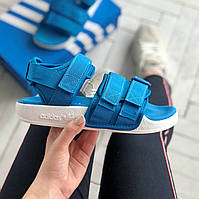 Босоножки женские Adidas Adilette Sandals / адидас аделайт / сандалии синие на липучках / удобные летние 40