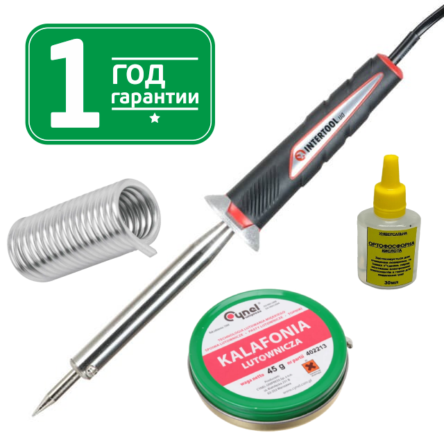 Крутий набір! Паяльник контактний 80 Вт, 230 В, 750 °C ІНТЕРТУЛ RT-2008 (професійний, гарантія 1 рік)