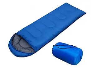 Спальний мішок для кемпінгу походів та відпочинку на природі зима -20 утеплений Синій YU227