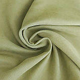 Комплект штори на тасьмі 2 шт з підхватами 280х250 см мікровелюр Світло-зелений, вуаль 450 см Білий, фото 2