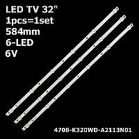 LED підсвітка TV 32" 4708-K320WD-A2113N01 Philips: 32PHS4012/12, 32PHF3082/T3, 32PHT4002S/98, 32PHT4022S 1шт.