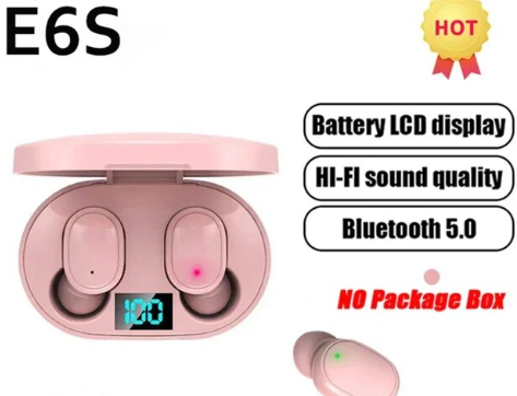 Бездротові навушники TWS AIRDOTS E6S блютуз вакуумні з мікрофоном Bluetooth 5,0 Рожеві