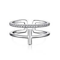 Серебряное кольцо Двойная линия универсальное