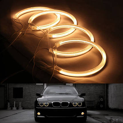 Ангельські очі (2*146 мм + 2*131 мм) CCFL для BMW E46 жовті, фото 2