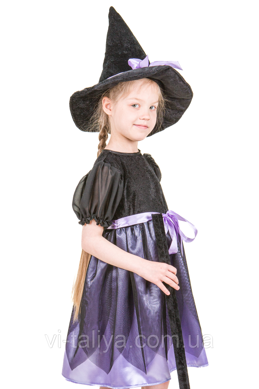 Карнавальный костюм для девочки Ведьмочка (Ведьма) с метлой - фото 3 - id-p2034834851