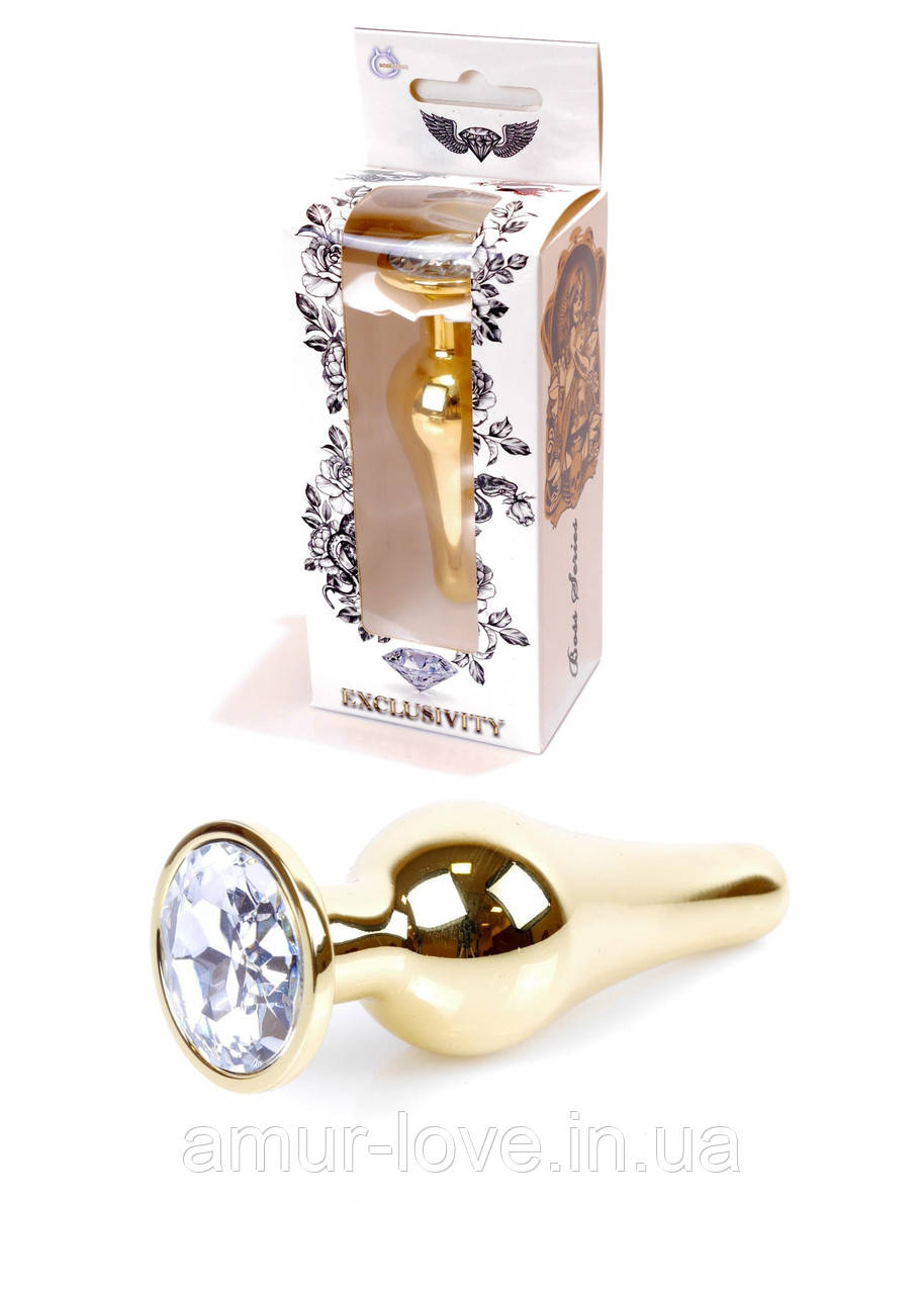 Анальний корок Jewellery Gold BUTT PLUG Clear