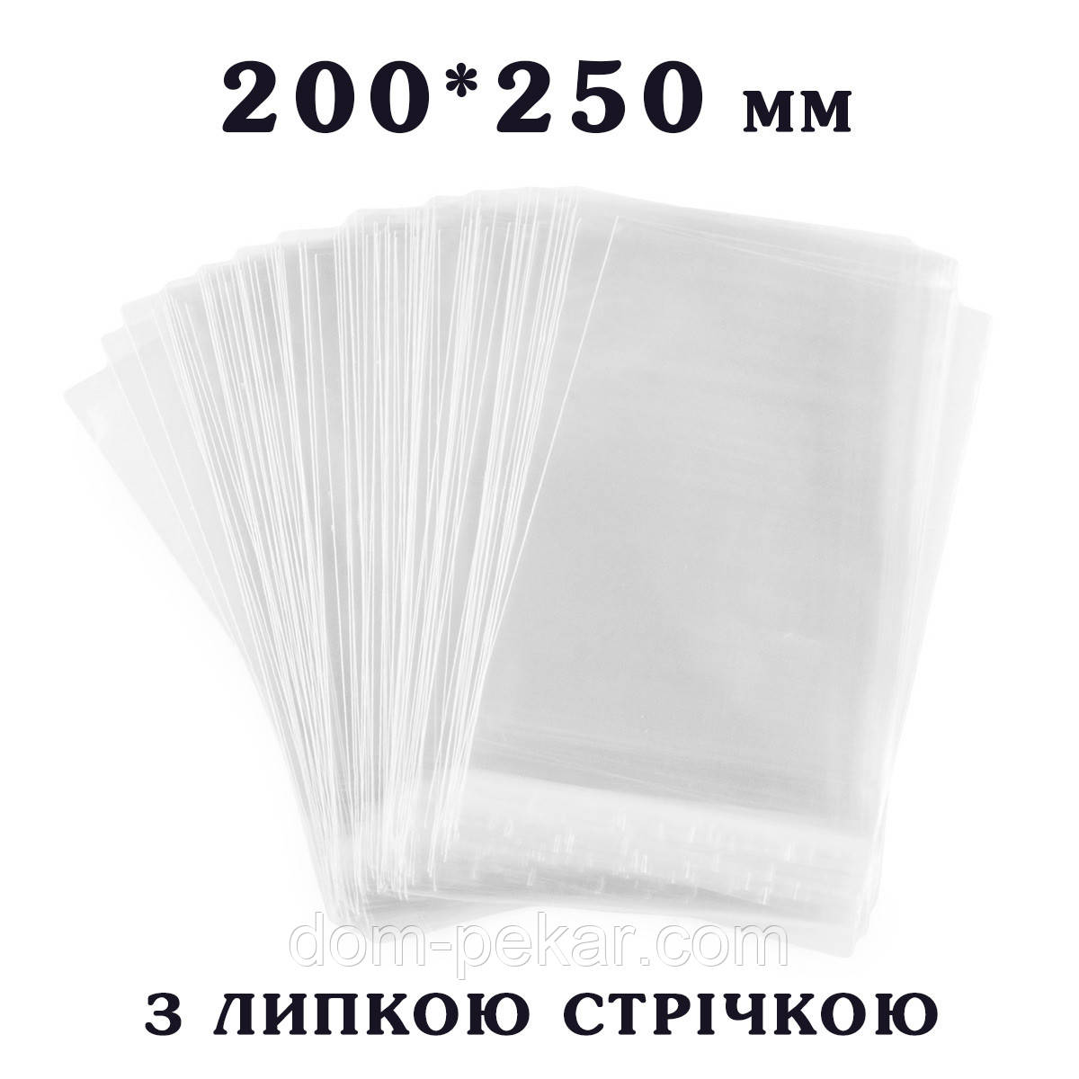 Пакет з липкою стрічкою 200*250 мм для пакування Пряників 25 мкм (100 шт)