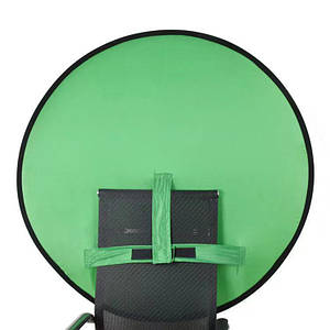 Складний круглий фон на спинку крісла, складаний одношаровий хромакей, зелений, 110 см
