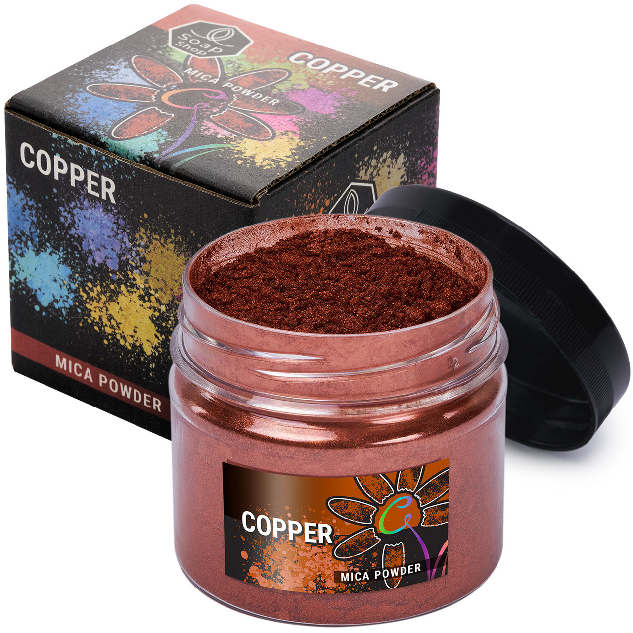 Слюдяний пігментний порошок COOPER (Мідь) для смоли мила макіяжу манікюру SOAP SHOP банка 57 грам
