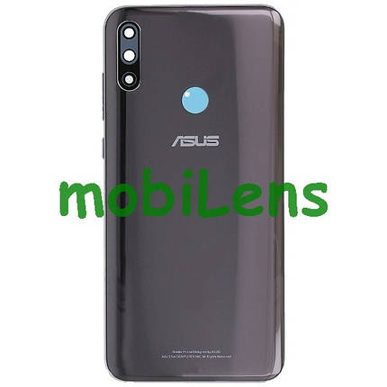 Asus ZB631KL, ZenFone Max Pro M2, X018DA Задня кришка сіра + скло камери Cosmic Titanium, фото 1