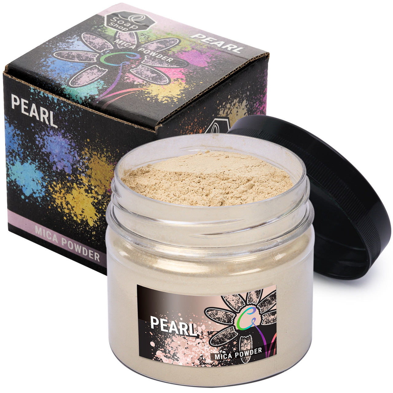 Слюдяний пігментний порошок PEARL (Перлина) для смоли мила макіяжу манікюру SOAP SHOP банка 57 грам