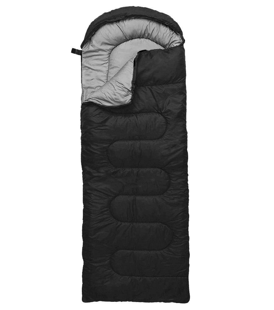 Спальний мішок зимовий (спальник) ковдра з капюшоном E-Tac Winter Black, фото 1