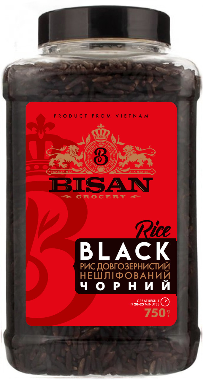 BISAN Рис Чорний 750г пл/б