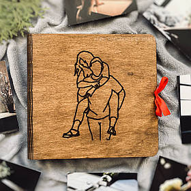 Дерев'яний альбом для фотографій 10*15 | креативний подарунок на день закоханих для дівчини і хлопця