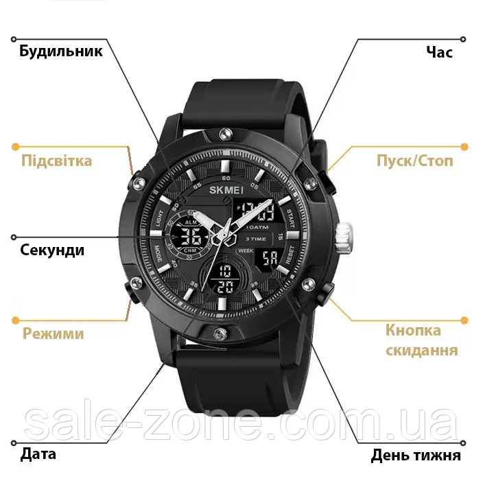 Мужские наручные часы Skmei 1757 (Скмей) Черный - фото 6 - id-p2034850792