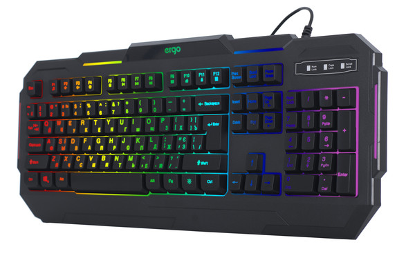 Клавіатура дротова з RGB підсвіткою ігрова ERGO KB-680 (Black), фото 3