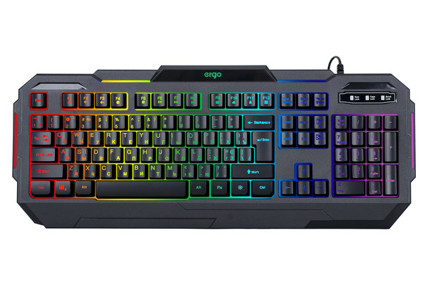 Клавіатура дротова з RGB підсвіткою ігрова ERGO KB-680 (Black), фото 1