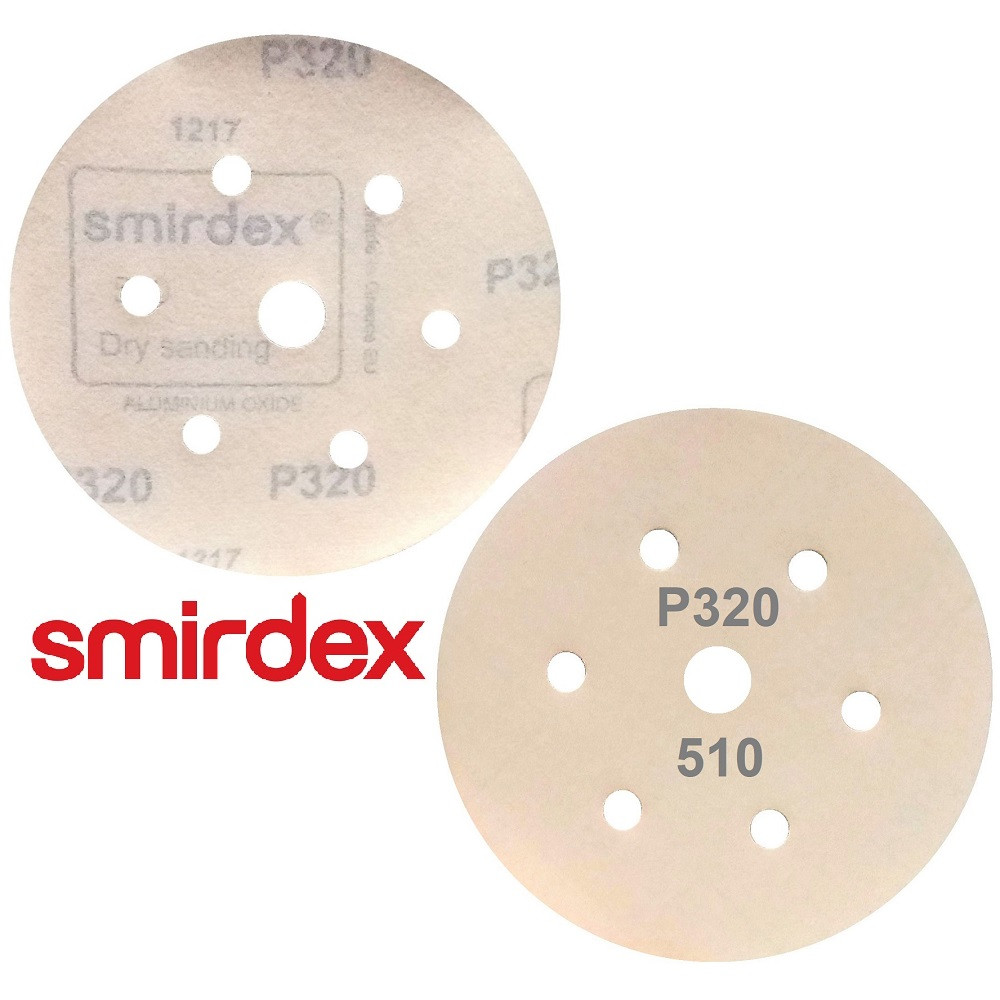 Абразивний диск P320 d150мм на папері з липучкою Velcro Smirdex 510 1шт.