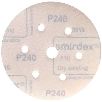 Абразивний диск P240 d150мм на папері з липучкою Velcro Smirdex 510 1шт., фото 3