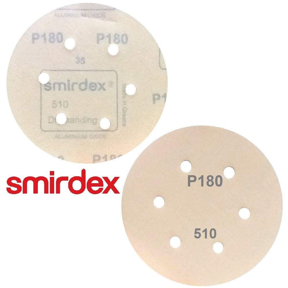 Абразивний диск P180 d150мм на папері з липучкою Velcro Smirdex 510 1шт.
