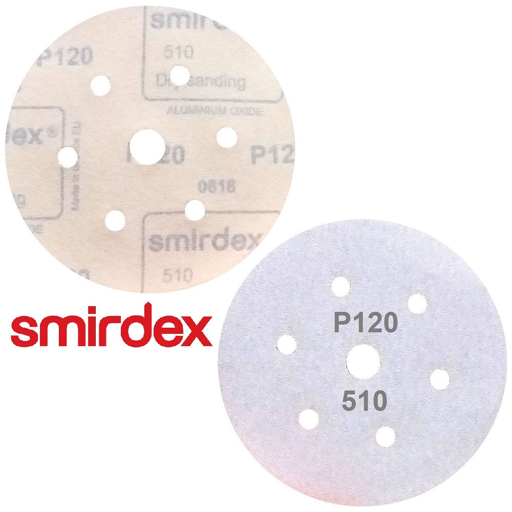 Абразивний диск P120 d150мм на папері з липучкою Velcro Smirdex 510 1шт.