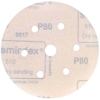 Абразивний диск P80 d150мм на папері з липучкою Velcro Smirdex 510 1шт., фото 3