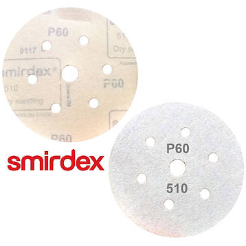 Абразивний диск P60 d150мм на папері з липучкою Velcro Smirdex 510 1шт., фото 1