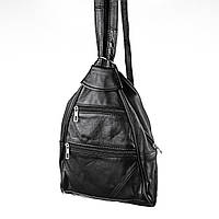 Шкіряний жіночий міні рюкзак-сумка LT 5699 чорний