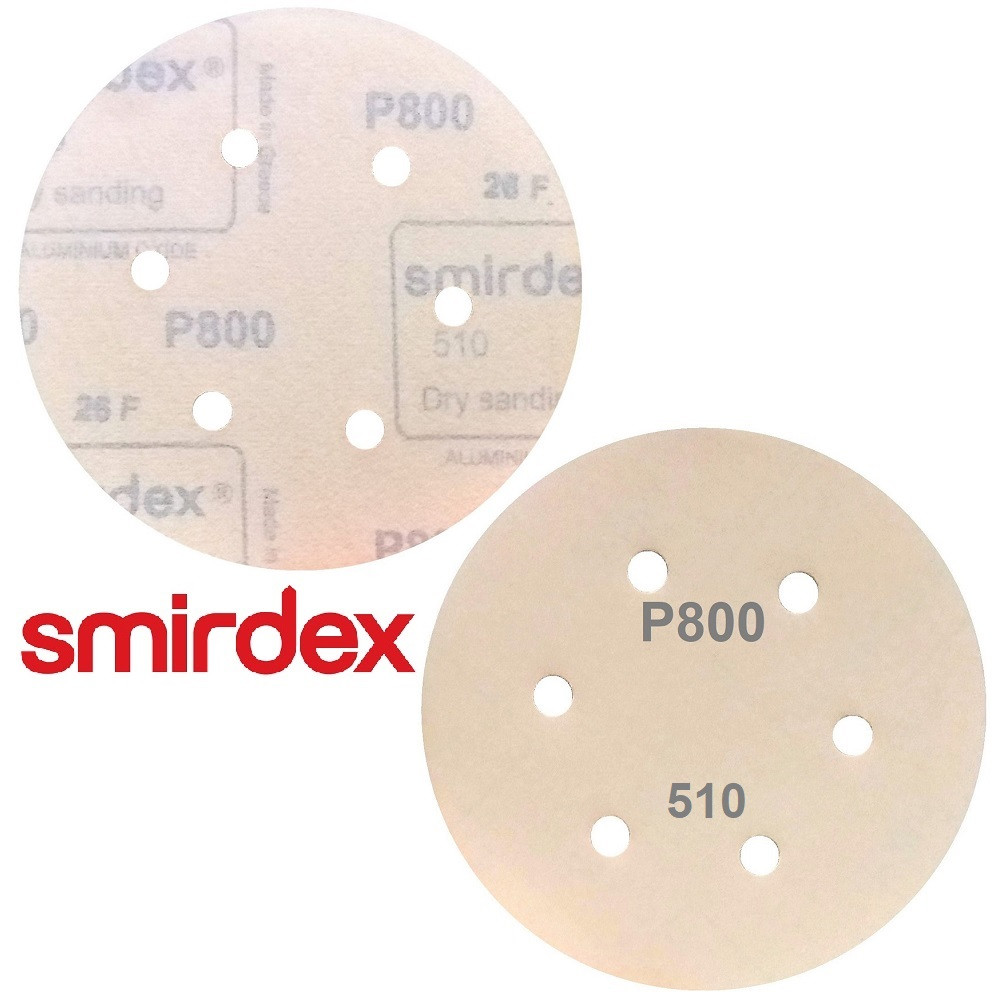 Абразивний диск P800 d150мм на папері з липучкою Velcro Smirdex 510 1шт.